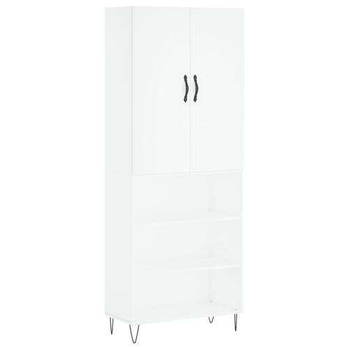 Højskab 69,5x34x180 cm konstrueret træ hvid