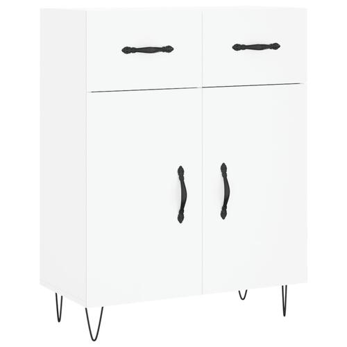 Højskab 69,5x34x180 cm konstrueret træ hvid