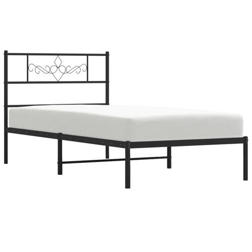 Sengeramme med sengegavl 107x203 cm metal sort