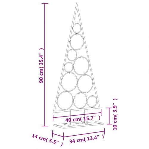 Dekorativt juletræ 90 cm metal sort