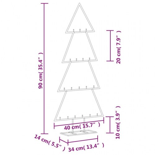 Dekorativt juletræ i metal 90 cm - sort