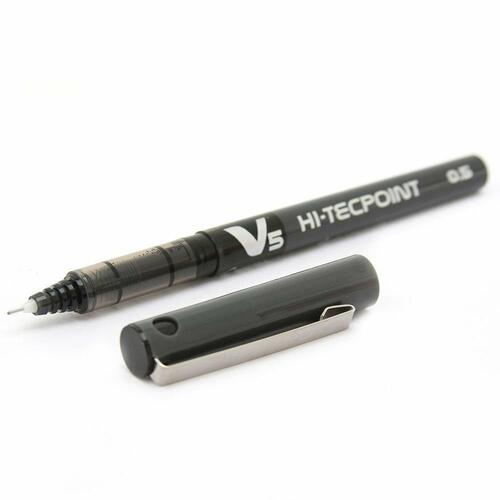 Pen med flydende blæk Pilot V-5 Hi-Tecpoint Sort 0,3 mm (12 enheder)