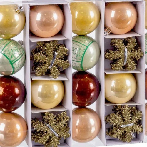 Christian Audigier julekugler med stjerner, multifarvet plast, 6 x 6 x 6 cm (40 stk.)