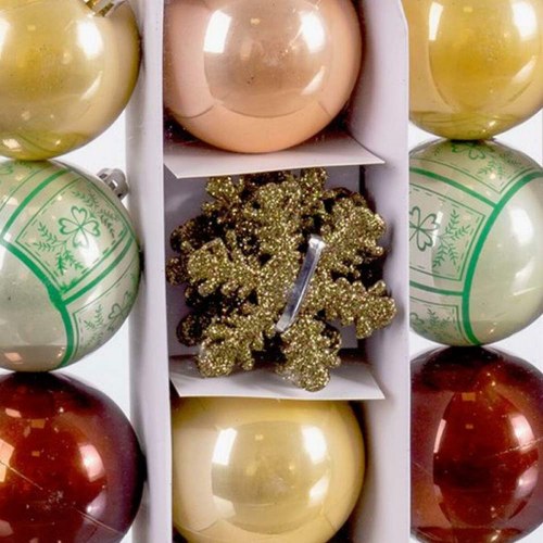 Christian Audigier julekugler med stjerner, multifarvet plast, 6 x 6 x 6 cm (40 stk.)