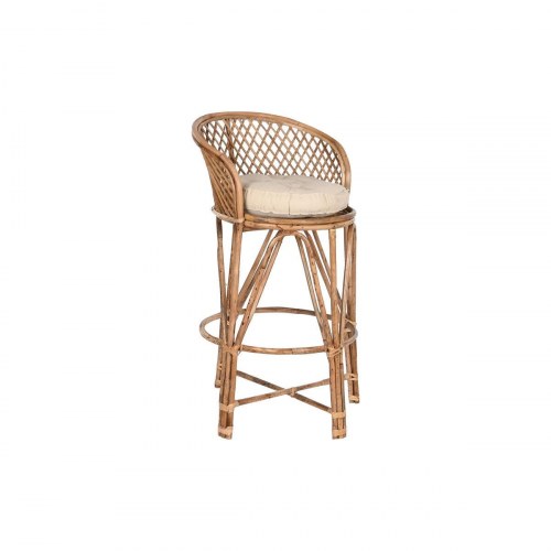 Taburet/barstol i natur, spanskrør 55 × 50 × 100 cm