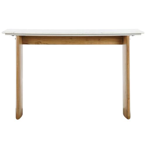 Console Home ESPRIT Hvid Brun Marmor Mangotræ 120 x 38 x 77 cm