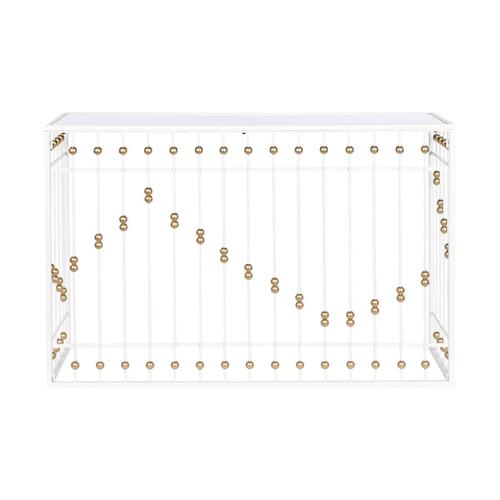 Console Home ESPRIT Hvid Gylden Spejl 120 x 40 x 80 cm
