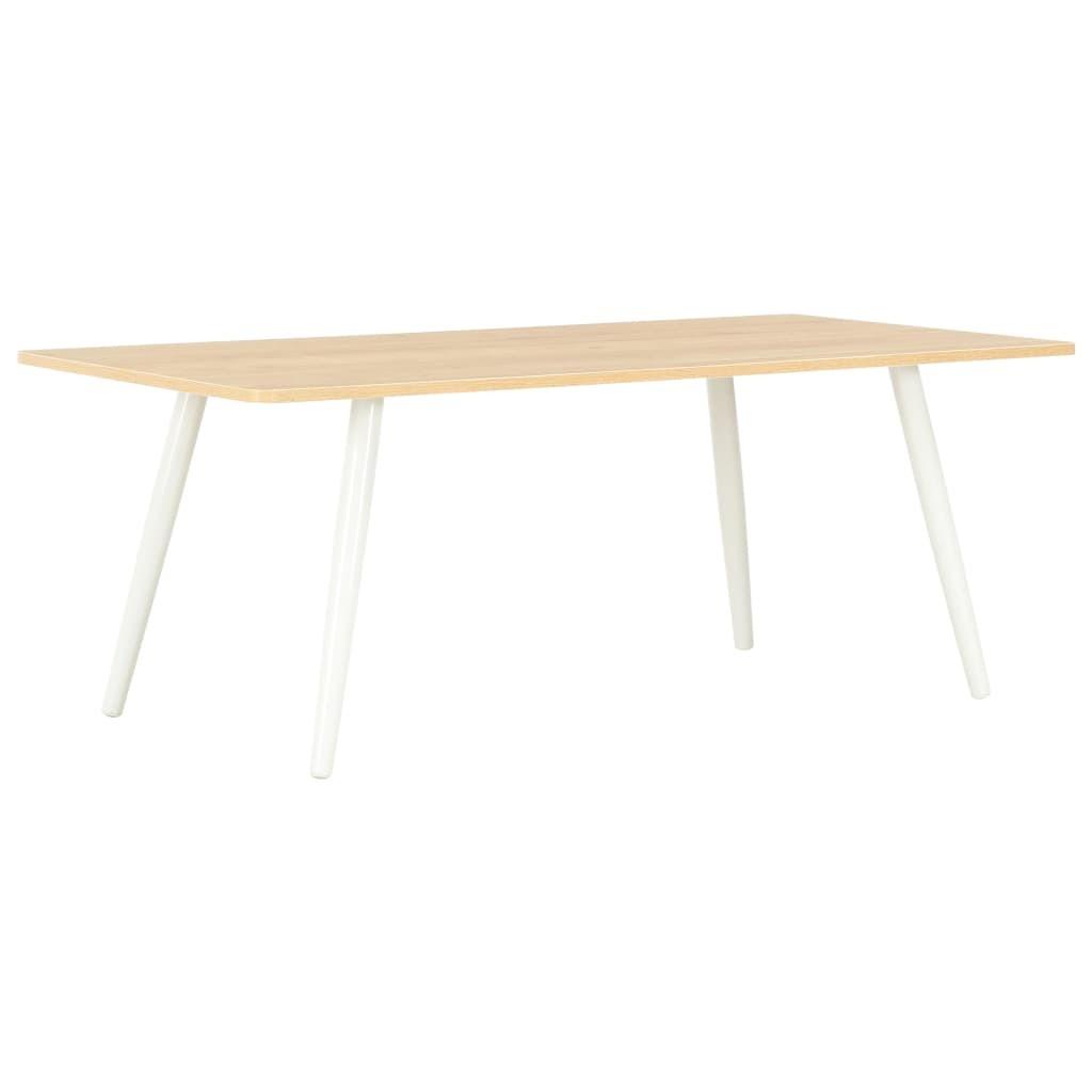 Sofabord 120 x 60 x 46 cm hvid og eg