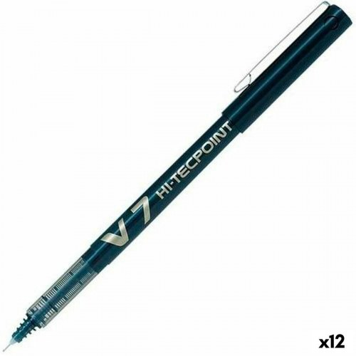 Pilot V-7 Hi-Tecpoint kuglepen - sort, 0,5 mm, 12 stk.