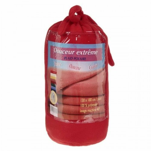 Fleecetæppe - rød 130 × 180 cm, 100 % polyester