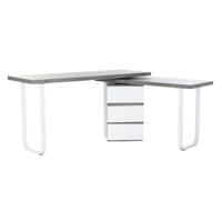 Skrivebord Natur Grå Metal MDF (150 x 120 x 75 cm)