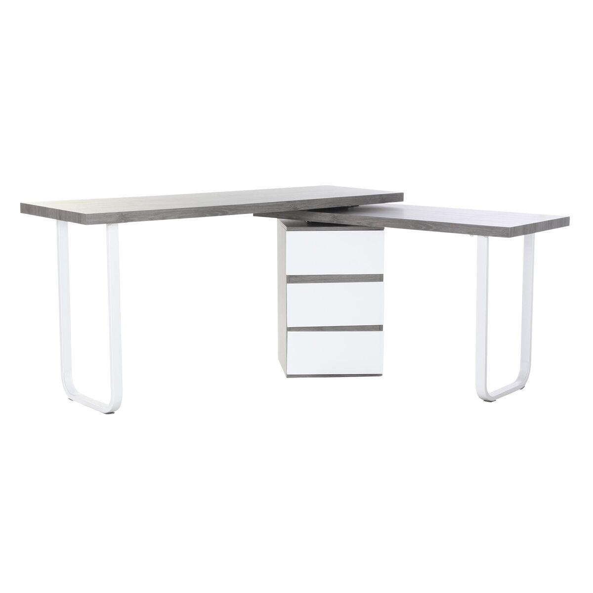 Skrivebord Natur Grå Metal MDF (150 x 120 x 75 cm)