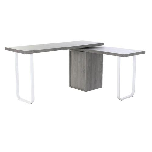 Skrivebord Natur Grå Metal MDF (150 x 120 x 75 cm)