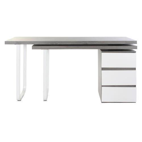 Skrivebord Natur Grå Metal MDF (150 x 120 x 75 cm)