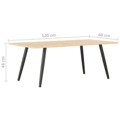 Sofabord 120 x 60 x 46 cm sort og eg