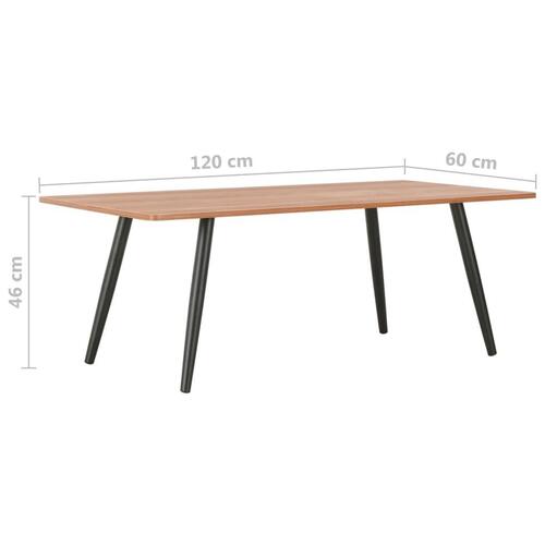 Sofabord 120 x 60 x 46 cm sort og brun