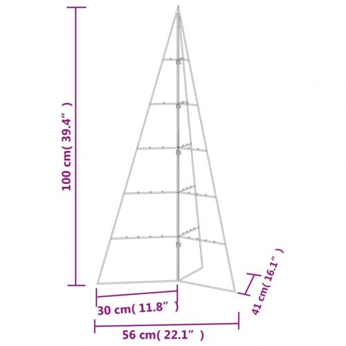 Juletræsstel i metal 100 cm - sort