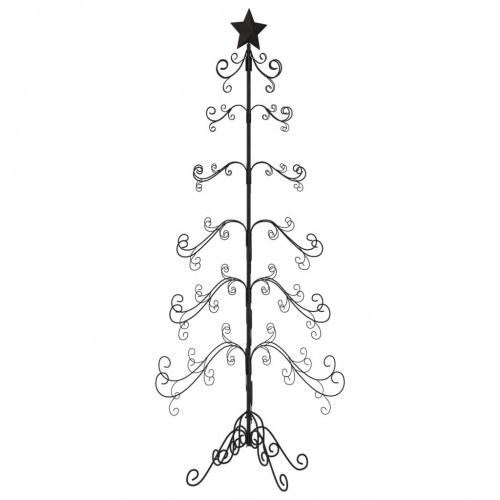 Dekorativt metaljuletræ 180 cm - sort