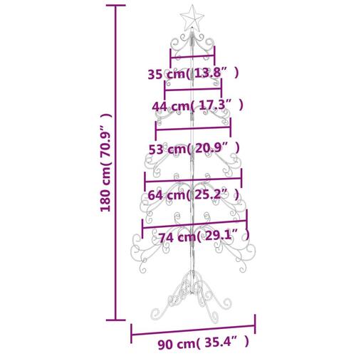 Dekorativt juletræ 180 cm metal sort