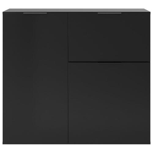 kommode med skuffe og låger 89,1x31,7x81,3 cm sort