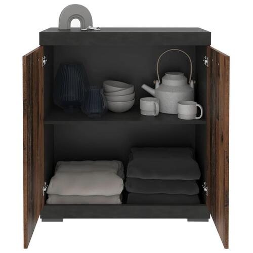 kommode med 2 låger 80x34,9x89,9 cm grå og gammel stil