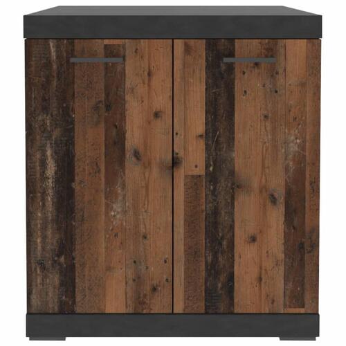 kommode med 2 låger 80x34,9x89,9 cm grå og gammel stil