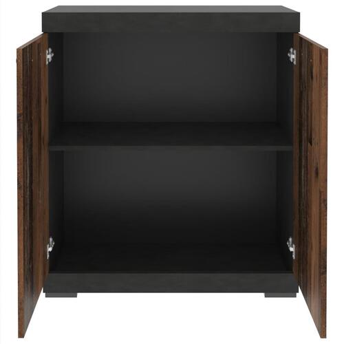 kommode med 2 låger 80x34,9x89,9 cm grå og gammel stil