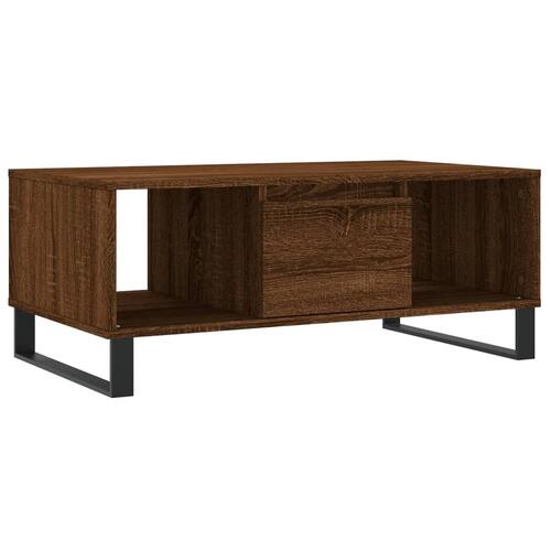 Sofabord 90x50x36,5 cm konstrueret træ brun egetræsfarve