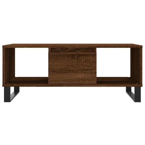 Sofabord 90x50x36,5 cm konstrueret træ brun egetræsfarve