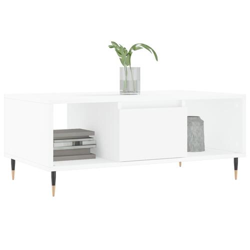 Sofabord 90x50x36,5 cm konstrueret træ hvid