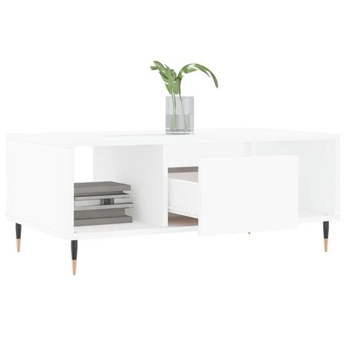 Sofabord 90x50x36,5 cm konstrueret træ hvid