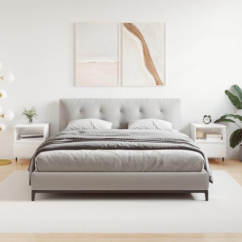 Sengeskabe 2 stk. 40x35x50 cm konstrueret træ hvid højglans