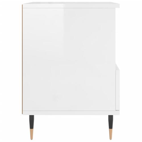 Sengeskabe 2 stk. 40x35x50 cm konstrueret træ hvid højglans