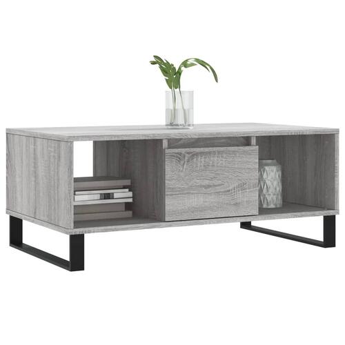 Sofabord 90x50x36,5 cm konstrueret træ grå sonoma-eg
