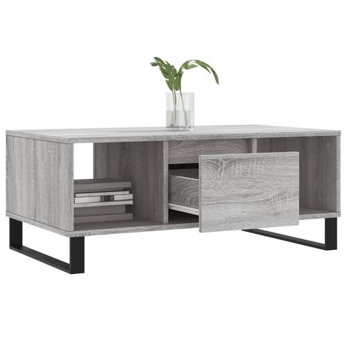 Sofabord 90x50x36,5 cm konstrueret træ grå sonoma-eg