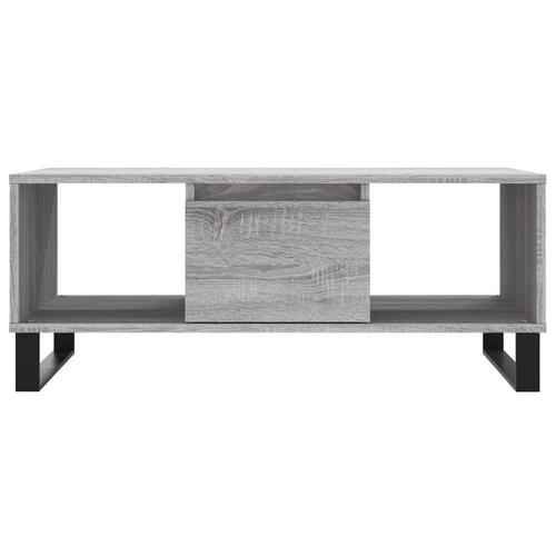 Sofabord 90x50x36,5 cm konstrueret træ grå sonoma-eg