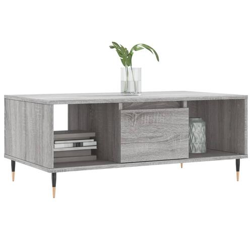 Sofabord 90x50x36,5 cm konstrueret træ grå sonoma-eg