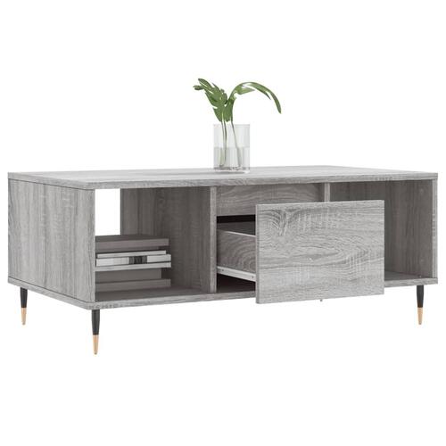 Sofabord 90x50x36,5 cm konstrueret træ grå sonoma-eg