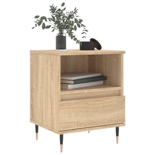 Sengeborde 2 stk. 40x35x50 cm konstrueret træ sonoma-eg