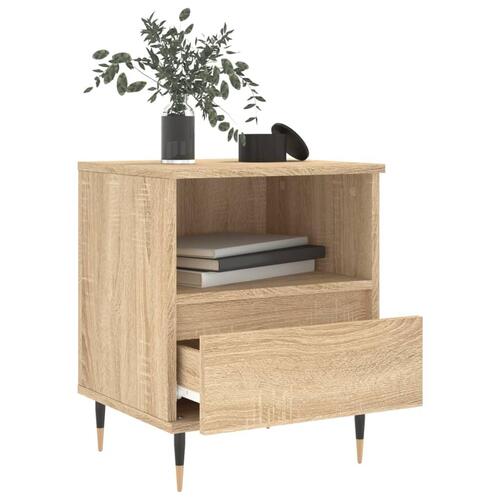 Sengeborde 2 stk. 40x35x50 cm konstrueret træ sonoma-eg