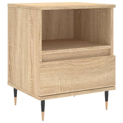 Sengeborde 2 stk. 40x35x50 cm konstrueret træ sonoma-eg