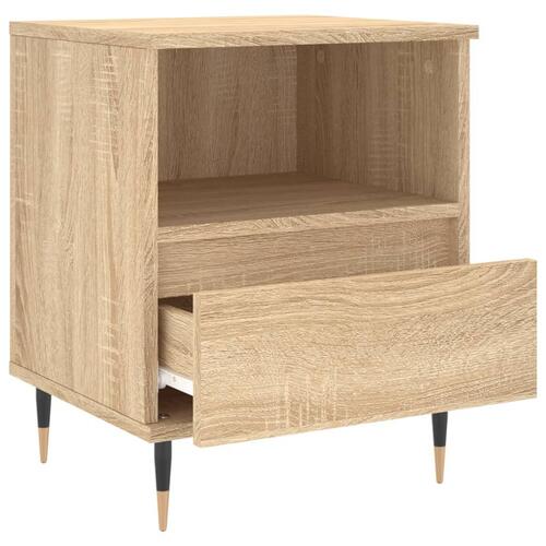 Sengeborde 2 stk. 40x35x50 cm konstrueret træ sonoma-eg