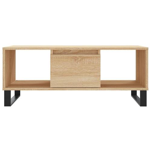 Sofabord 90x50x36,5 cm konstrueret træ sonoma-eg