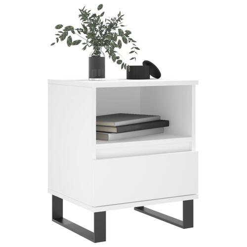 Sengeborde 2 stk. 40x35x50 cm konstrueret træ hvid