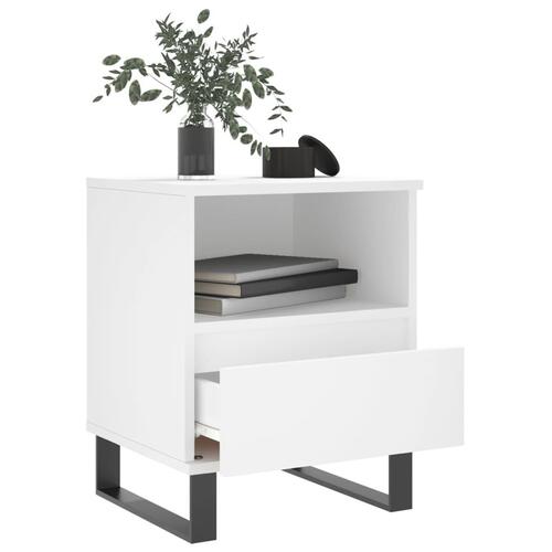 Sengeborde 2 stk. 40x35x50 cm konstrueret træ hvid