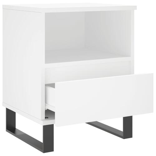 Sengeborde 2 stk. 40x35x50 cm konstrueret træ hvid