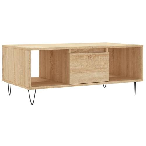 Sofabord 90x50x36,5 cm konstrueret træ sonoma-eg