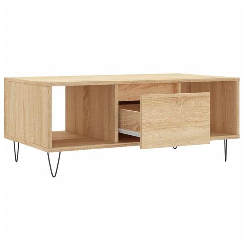 Sofabord 90x50x36,5 cm konstrueret træ sonoma-eg