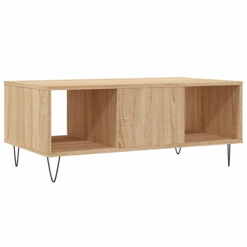 Sofabord 90x50x36,5 cm konstrueret træ sonoma-eg
