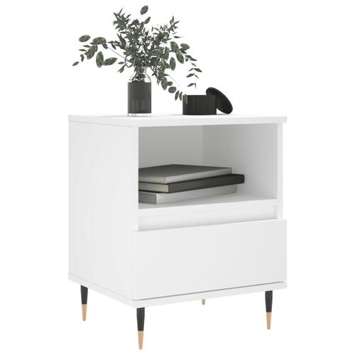 Sengeborde 2 stk. 40x35x50 cm konstrueret træ hvid